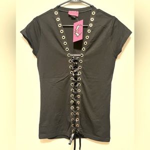 Demi Loon black corset T-shirt, Large